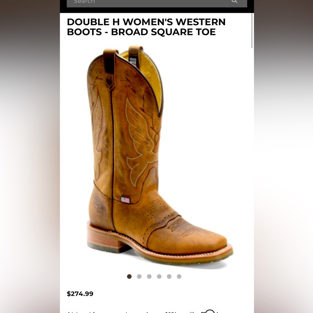 Women’s Double H Square Toe Boots